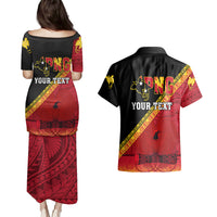 Presonalised Papua New Guinea Couples Matching Puletasi Dress and Hawaiian Shirt Independen Stet bilong Papua Niugini Unique Version - Wonder Print Shop