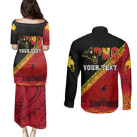 Presonalised Papua New Guinea Couples Matching Puletasi Dress and Long Sleeve Button Shirts Independen Stet bilong Papua Niugini Unique Version - Wonder Print Shop