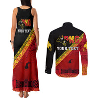 Presonalised Papua New Guinea Couples Matching Tank Maxi Dress and Long Sleeve Button Shirts Independen Stet bilong Papua Niugini Unique Version - Wonder Print Shop
