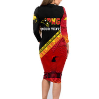 Presonalised Papua New Guinea Family Matching Long Sleeve Bodycon Dress and Hawaiian Shirt Independen Stet bilong Papua Niugini Unique Version - Wonder Print Shop