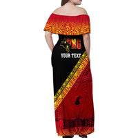 Presonalised Papua New Guinea Family Matching Off Shoulder Maxi Dress and Hawaiian Shirt Independen Stet bilong Papua Niugini Unique Version - Wonder Print Shop