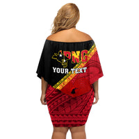 Presonalised Papua New Guinea Family Matching Off Shoulder Short Dress and Hawaiian Shirt Independen Stet bilong Papua Niugini Unique Version - Wonder Print Shop