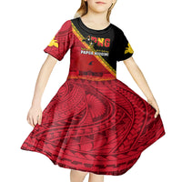 Presonalised Papua New Guinea Kid Short Sleeve Dress Independen Stet bilong Papua Niugini Unique Version - Wonder Print Shop