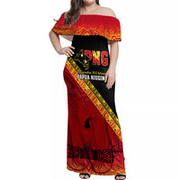 Presonalised Papua New Guinea Off Shoulder Maxi Dress Independen Stet bilong Papua Niugini Unique Version - Wonder Print Shop