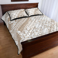 Polynesia Quilt Bed Set Polynesian Tropical Flowers Begie Pastel Vibes - Wonder Print Shop