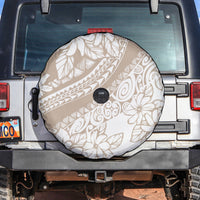 Polynesia Spare Tire Cover Polynesian Tropical Flowers Begie Pastel Vibes - Wonder Print Shop
