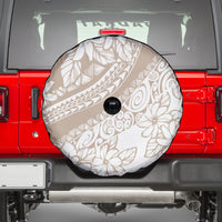 Polynesia Spare Tire Cover Polynesian Tropical Flowers Begie Pastel Vibes - Wonder Print Shop