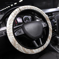 Polynesia Steering Wheel Cover Polynesian Tropical Flowers Begie Pastel Vibes - Wonder Print Shop