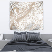 Polynesia Tapestry Polynesian Tropical Flowers Begie Pastel Vibes - Wonder Print Shop