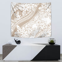 Polynesia Tapestry Polynesian Tropical Flowers Begie Pastel Vibes - Wonder Print Shop