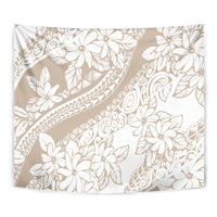 Polynesia Tapestry Polynesian Tropical Flowers Begie Pastel Vibes - Wonder Print Shop
