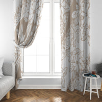 Polynesia Window Curtain Polynesian Tropical Flowers Begie Pastel Vibes - Wonder Print Shop