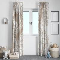 Polynesia Window Curtain Polynesian Tropical Flowers Begie Pastel Vibes - Wonder Print Shop