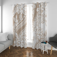 Polynesia Window Curtain Polynesian Tropical Flowers Begie Pastel Vibes - Wonder Print Shop