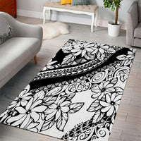 Polynesia Area Rug Polynesian Tropical Flowers Black Pastel Vibes - Wonder Print Shop