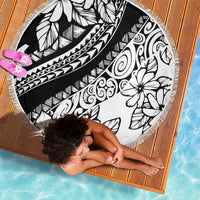 Polynesia Beach Blanket Polynesian Tropical Flowers Black Pastel Vibes - Wonder Print Shop