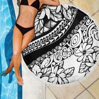 Polynesia Beach Blanket Polynesian Tropical Flowers Black Pastel Vibes - Wonder Print Shop