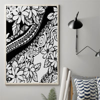 Polynesia Canvas Wall Art Polynesian Tropical Flowers Black Pastel Vibes - Wonder Print Shop
