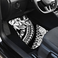Polynesia Car Mats Polynesian Tropical Flowers Black Pastel Vibes - Wonder Print Shop