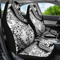 Polynesia Car Seat Cover Polynesian Tropical Flowers Black Pastel Vibes - Wonder Print Shop