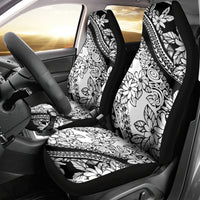 Polynesia Car Seat Cover Polynesian Tropical Flowers Black Pastel Vibes - Wonder Print Shop