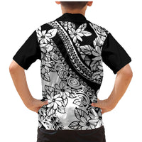 Polynesia Family Matching Mermaid Dress and Hawaiian Shirt Polynesian Tropical Flowers Black Pastel Vibes - Wonder Print Shop