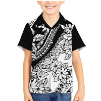 Polynesia Family Matching Mermaid Dress and Hawaiian Shirt Polynesian Tropical Flowers Black Pastel Vibes - Wonder Print Shop
