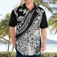 Polynesia Hawaiian Shirt Polynesian Tropical Flowers Black Pastel Vibes - Wonder Print Shop