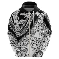 Polynesia Hoodie Polynesian Tropical Flowers Black Pastel Vibes - Wonder Print Shop