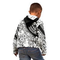Polynesia Kid Hoodie Polynesian Tropical Flowers Black Pastel Vibes - Wonder Print Shop