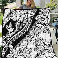 Polynesia Quilt Polynesian Tropical Flowers Black Pastel Vibes - Wonder Print Shop