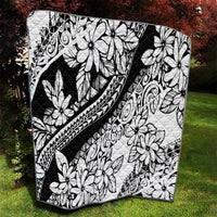 Polynesia Quilt Polynesian Tropical Flowers Black Pastel Vibes - Wonder Print Shop