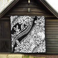 Polynesia Quilt Polynesian Tropical Flowers Black Pastel Vibes - Wonder Print Shop