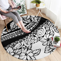 polynesia-round-carpet-polynesian-tropical-flowers-black-pastel-vibes