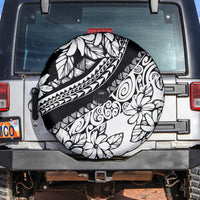 Polynesia Spare Tire Cover Polynesian Tropical Flowers Black Pastel Vibes - Wonder Print Shop