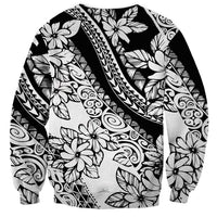 Polynesia Sweatshirt Polynesian Tropical Flowers Black Pastel Vibes - Wonder Print Shop