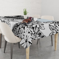 Polynesia Tablecloth Polynesian Tropical Flowers Black Pastel Vibes - Wonder Print Shop