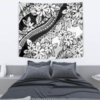 Polynesia Tapestry Polynesian Tropical Flowers Black Pastel Vibes - Wonder Print Shop