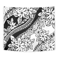 Polynesia Tapestry Polynesian Tropical Flowers Black Pastel Vibes - Wonder Print Shop