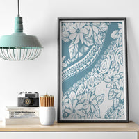 Polynesia Canvas Wall Art Polynesian Tropical Flowers Blue Pastel Vibes - Wonder Print Shop