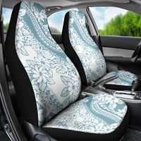Polynesia Car Seat Cover Polynesian Tropical Flowers Blue Pastel Vibes - Wonder Print Shop