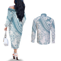 polynesia-couples-matching-off-the-shoulder-long-sleeve-dress-and-long-sleeve-button-shirts-polynesian-tropical-flowers-blue-pastel-vibes