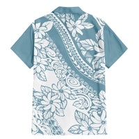 Polynesia Family Matching Mermaid Dress and Hawaiian Shirt Polynesian Tropical Flowers Blue Pastel Vibes - Wonder Print Shop