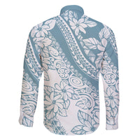 Polynesia Family Matching Mermaid Dress and Hawaiian Shirt Polynesian Tropical Flowers Blue Pastel Vibes - Wonder Print Shop