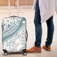Polynesia Luggage Cover Polynesian Tropical Flowers Blue Pastel Vibes - Wonder Print Shop