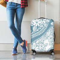 Polynesia Luggage Cover Polynesian Tropical Flowers Blue Pastel Vibes - Wonder Print Shop