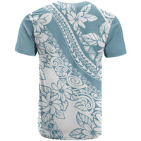 Polynesia T Shirt Polynesian Tropical Flowers Blue Pastel Vibes - Wonder Print Shop