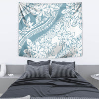 Polynesia Tapestry Polynesian Tropical Flowers Blue Pastel Vibes - Wonder Print Shop