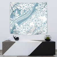 Polynesia Tapestry Polynesian Tropical Flowers Blue Pastel Vibes - Wonder Print Shop