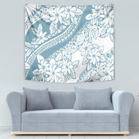 Polynesia Tapestry Polynesian Tropical Flowers Blue Pastel Vibes - Wonder Print Shop